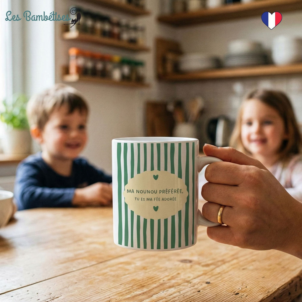 Mug "Ma nounou préférée, tu es ma fée adorée"