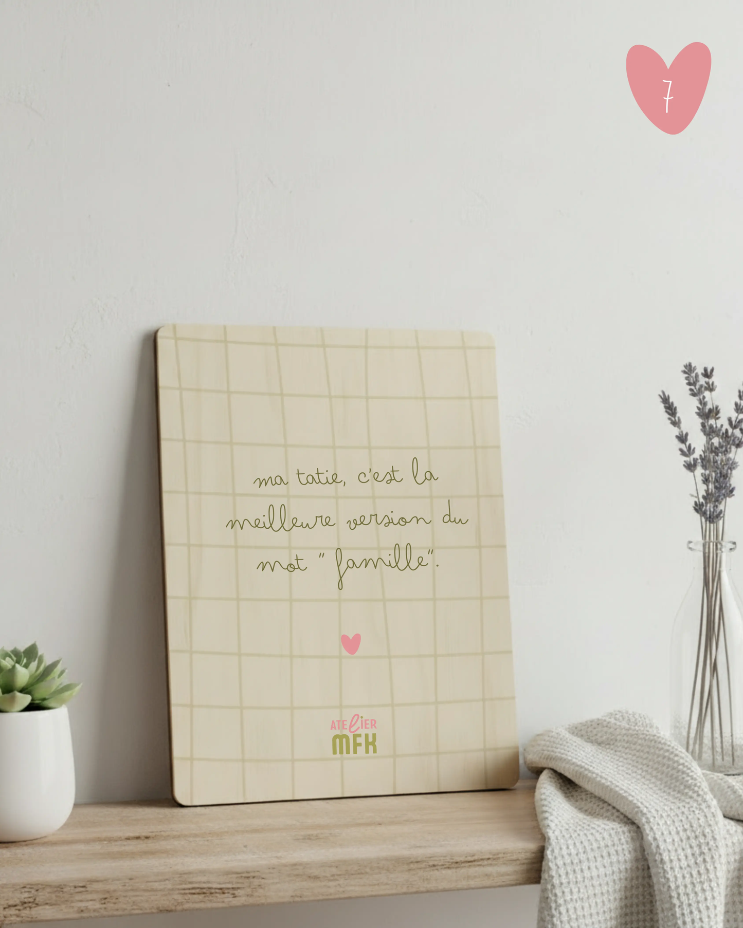 Affiche "Les mots d’amour" – Citation famille, marraine, mamie ou tatie Atelier MFK