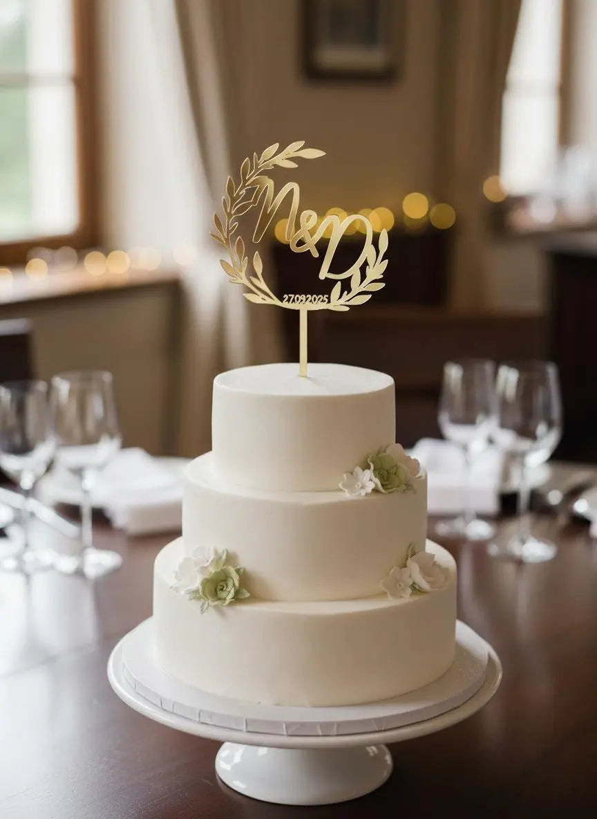 Cake topper - Décor pour gateau, Mariage, baptême, anniversaire Atelier MFK
