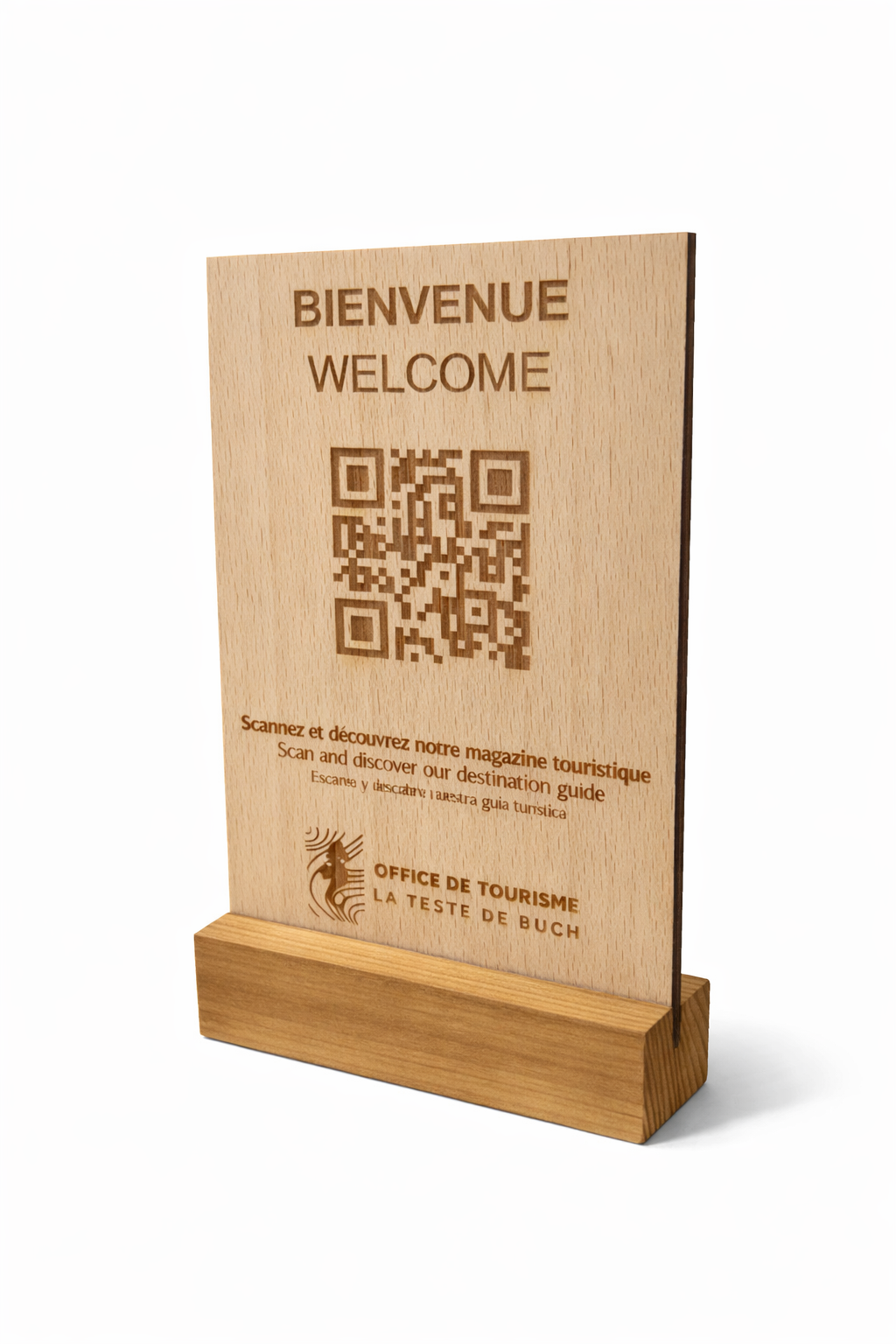 Chevalet Qr code en bois Atelier MFK