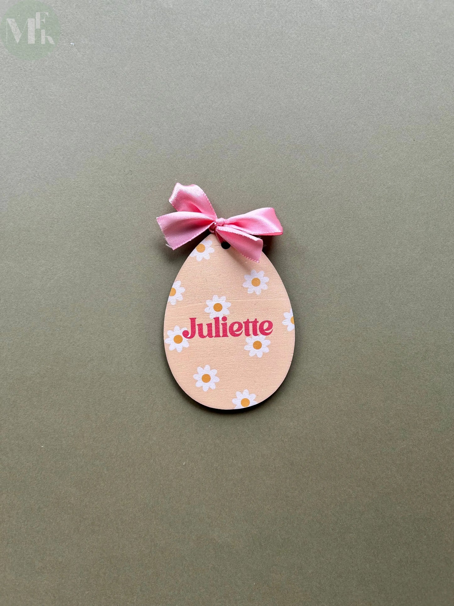 Oeuf de pâques personnalisé prénom Atelier MFK