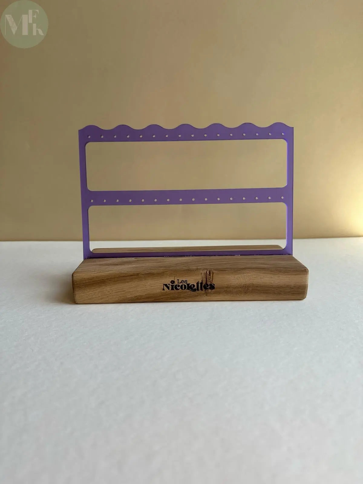 Présentoir Boucles d'Oreilles en Bois & Acrylique | Organisateur de Bijoux Élégant Atelier MFK