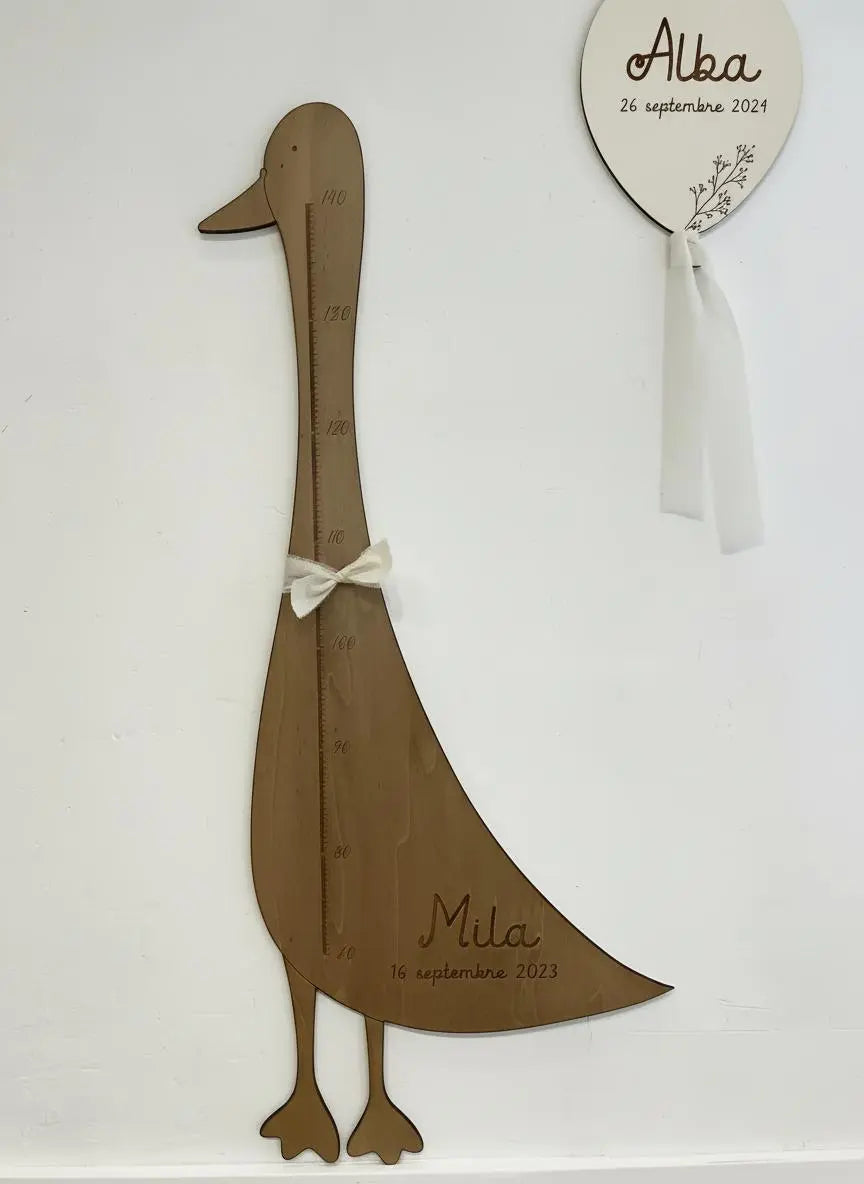 Toise en bois personnalisée "Oie" Atelier MFK