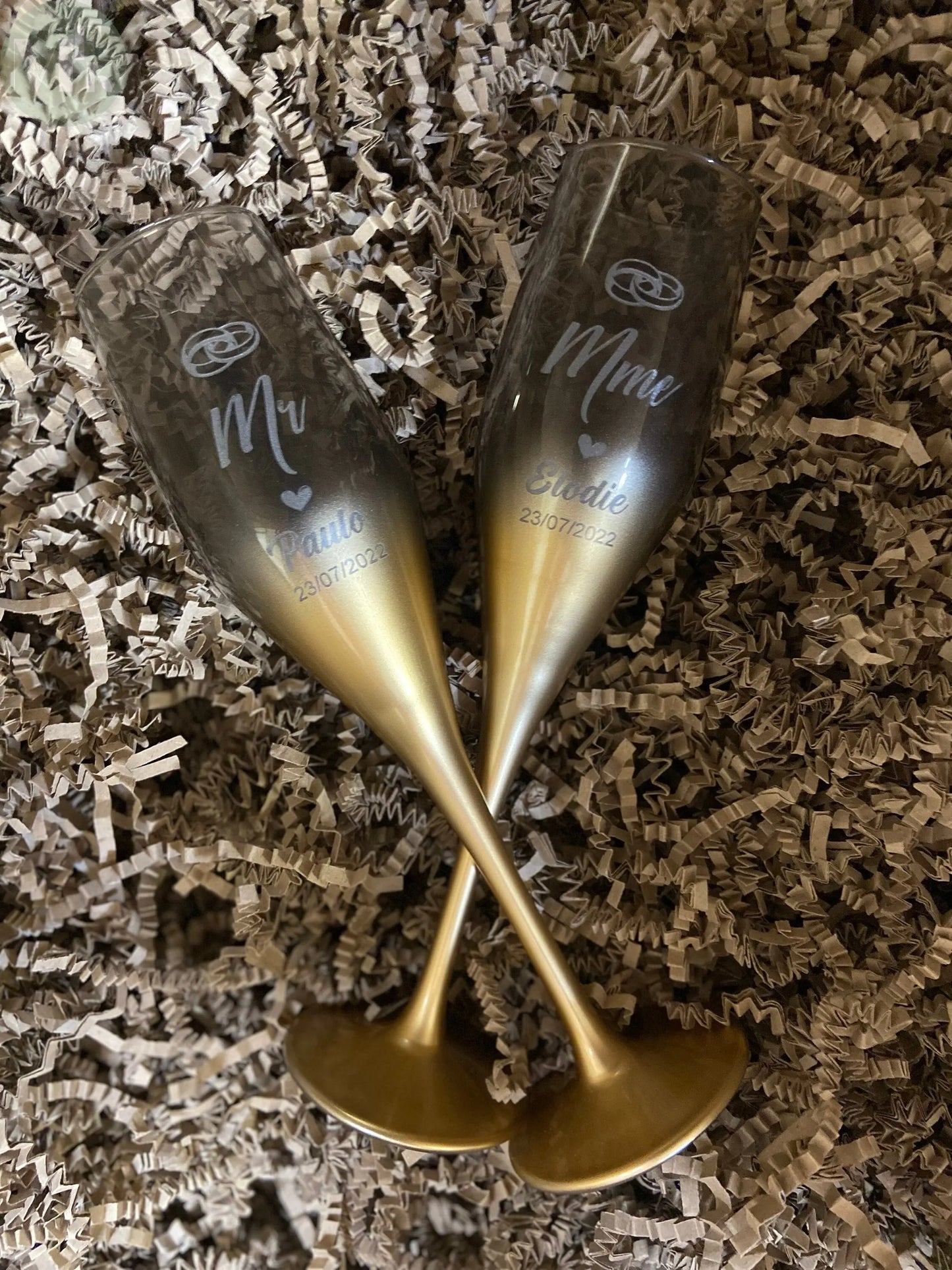 Lot de flûtes à champagne personnalisées Atelier MFK