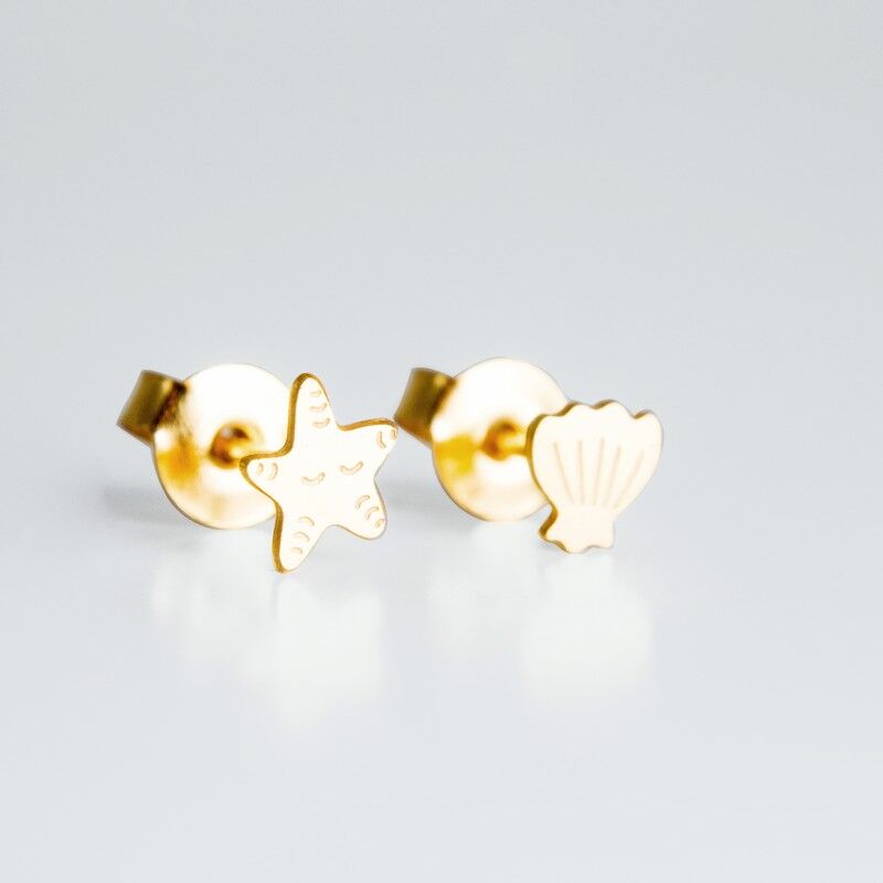 Boucles d'oreilles Étoile de mer Coques – made in France