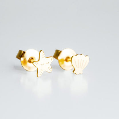 Boucles d'oreilles Étoile de mer Coques – made in France