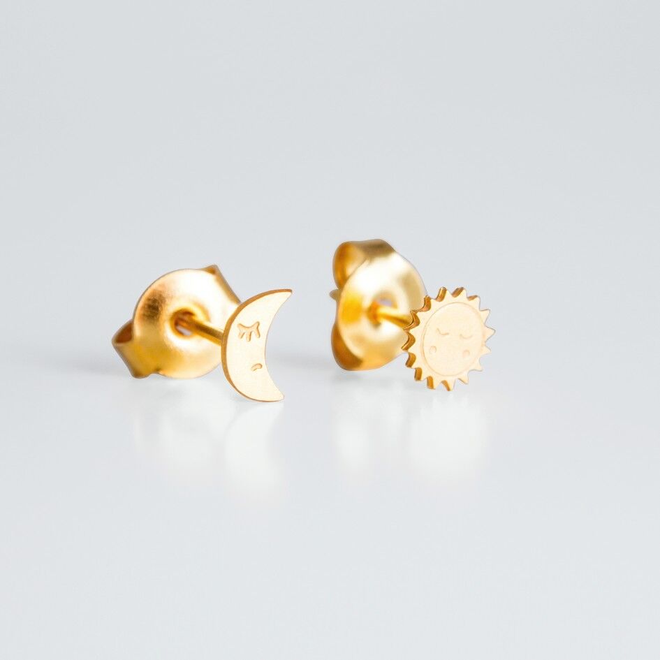 Boucles d'oreilles Lune x Soleil – made in France