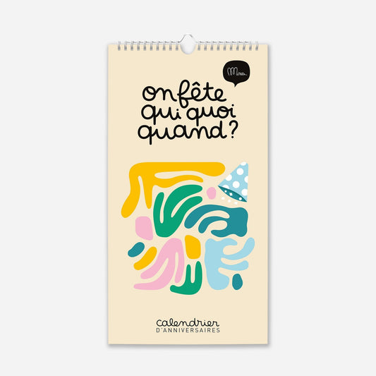 Calendrier d'anniversaires perpétuel - version Jojo