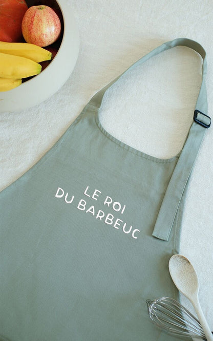 Tablier brodé "Le roi du Barbeuc"
