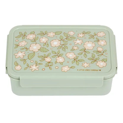 Bento Lunch Box "Fleurs" - Vert Sauge A Little Lovely Company