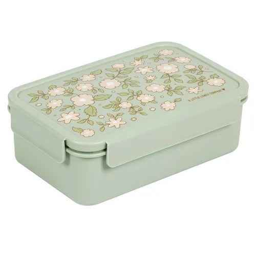 Bento Lunch Box "Fleurs" - Vert Sauge A Little Lovely Company