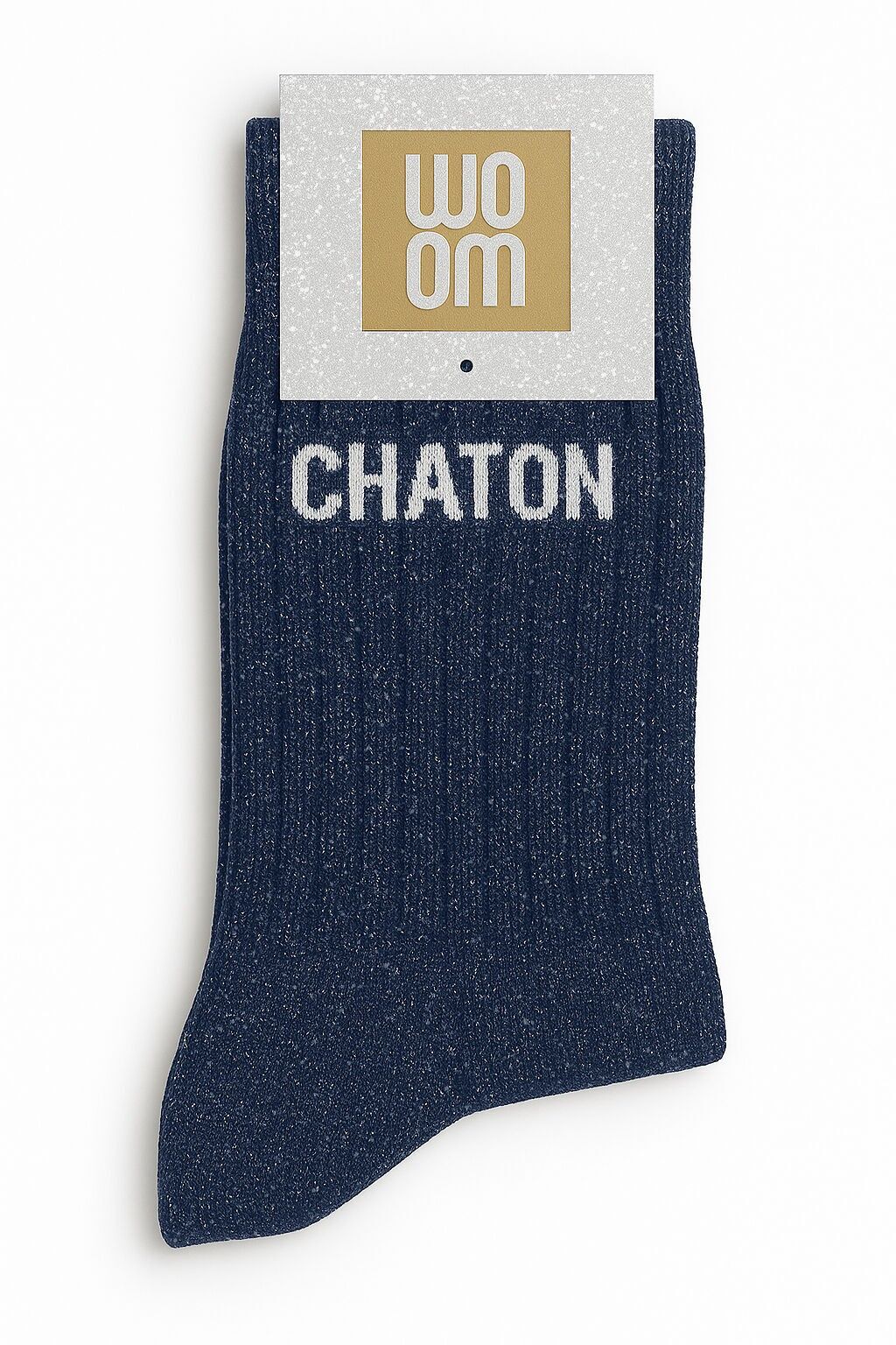 Chaussettes à paillettes "Chaton" - Marine