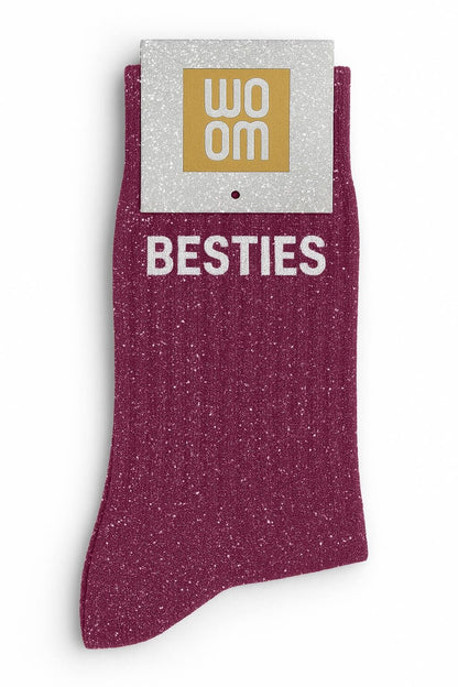Chaussettes à paillettes "Besties" - Violet