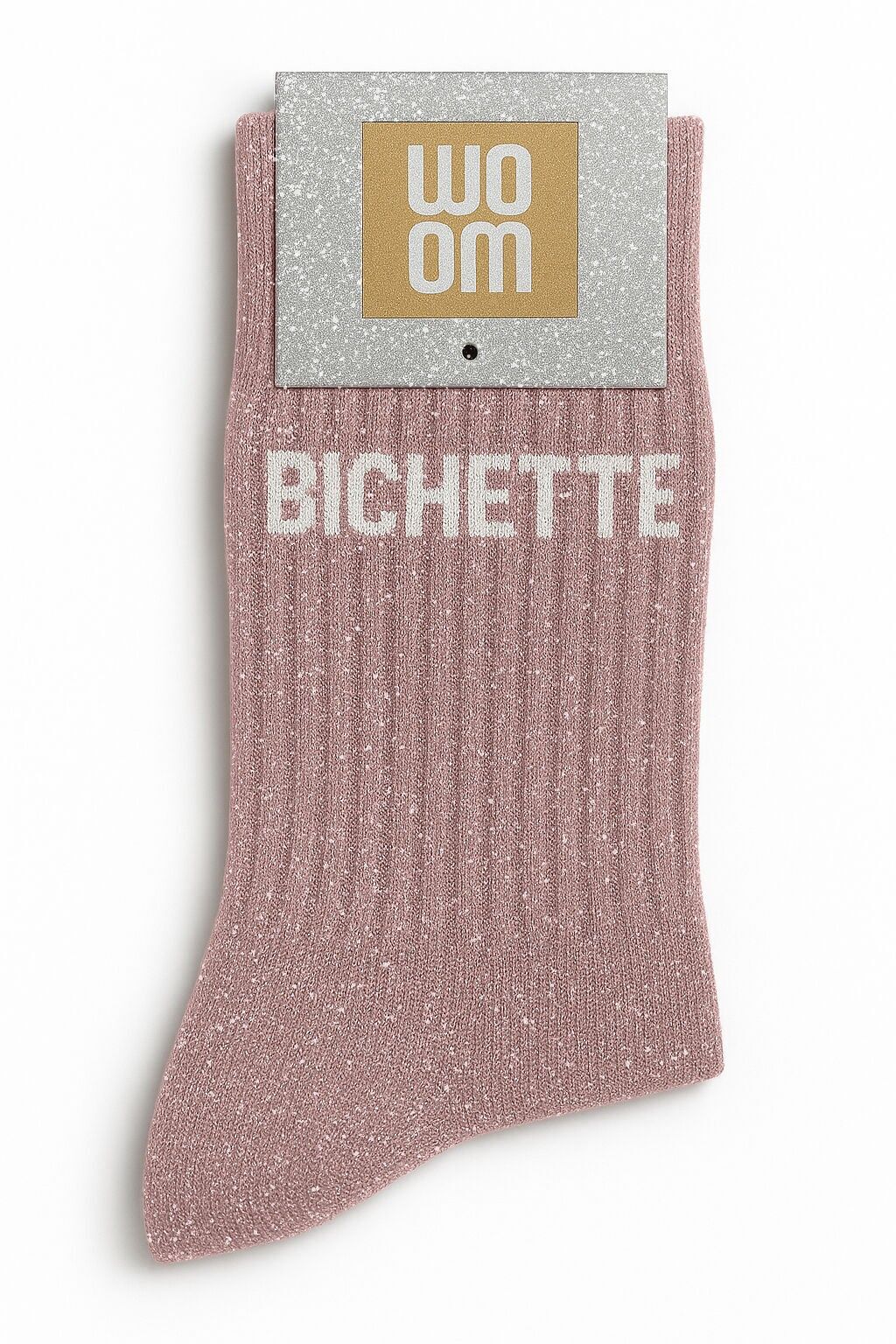 Chaussettes à paillettes "Bichette" - Rose Gold
