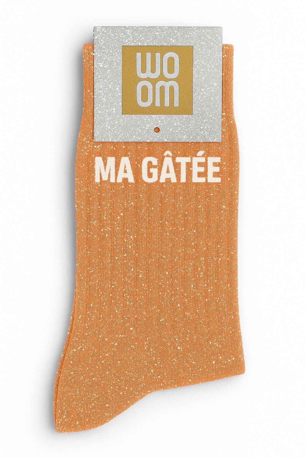 Chaussettes à paillettes "Ma Gâtée" - Orange