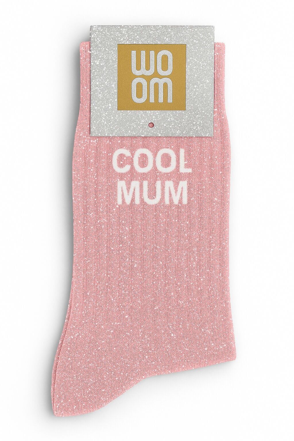 Chaussettes à paillettes "Cool Mum" - Rose