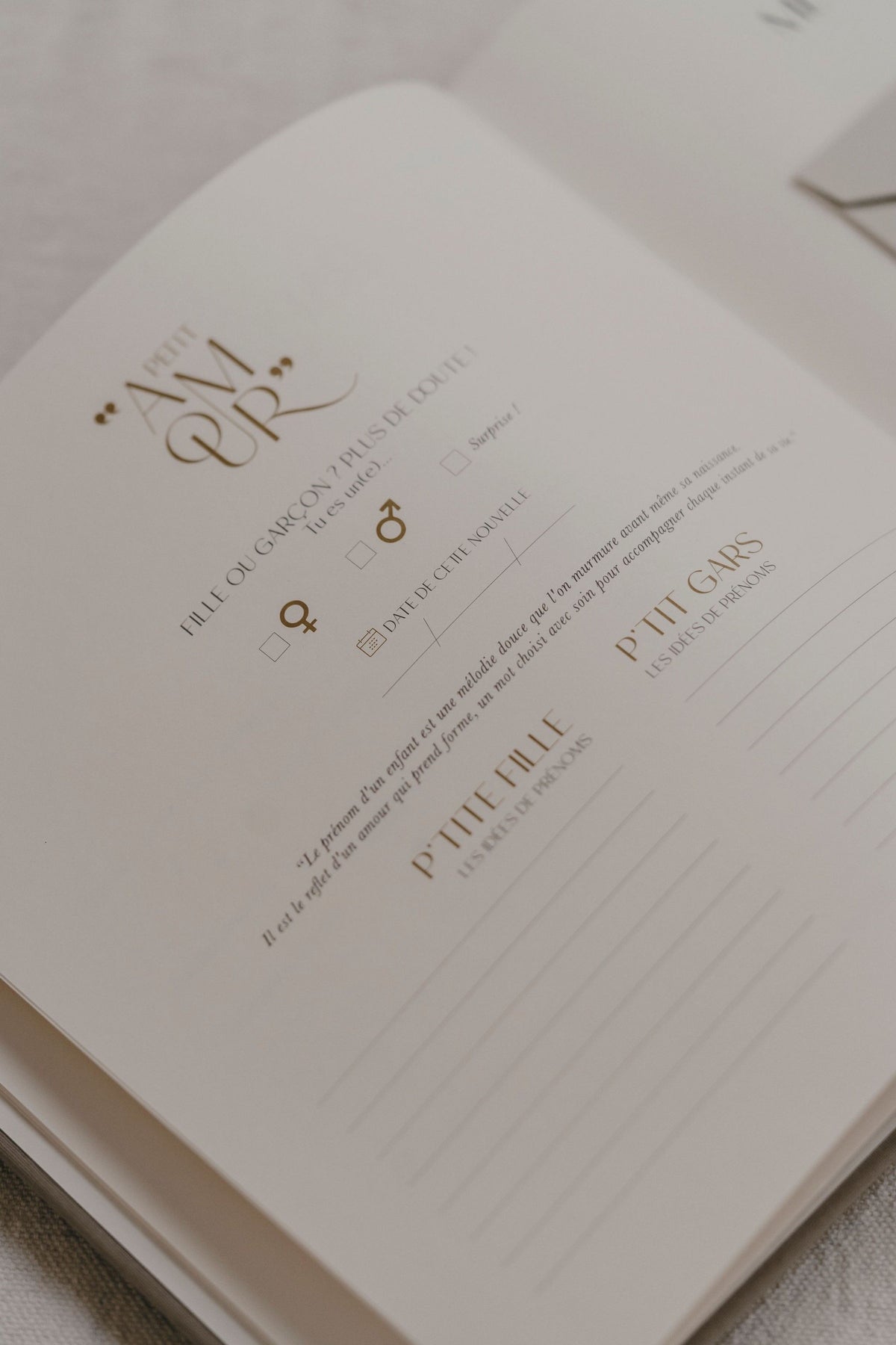 Livre de naissance bébé - Pure - couverture en lin - ZAKUW