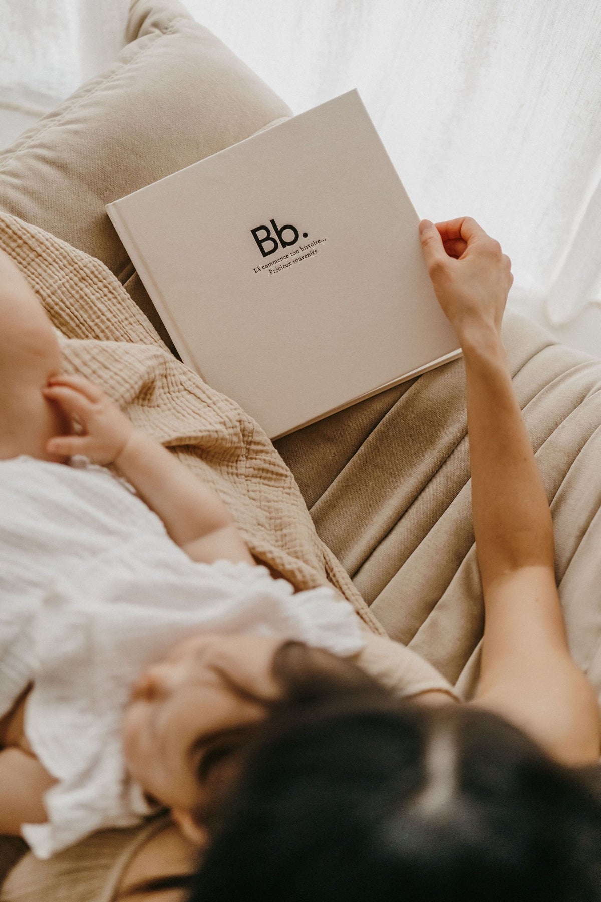 Livre de naissance bébé - Pure - couverture en lin - ZAKUW