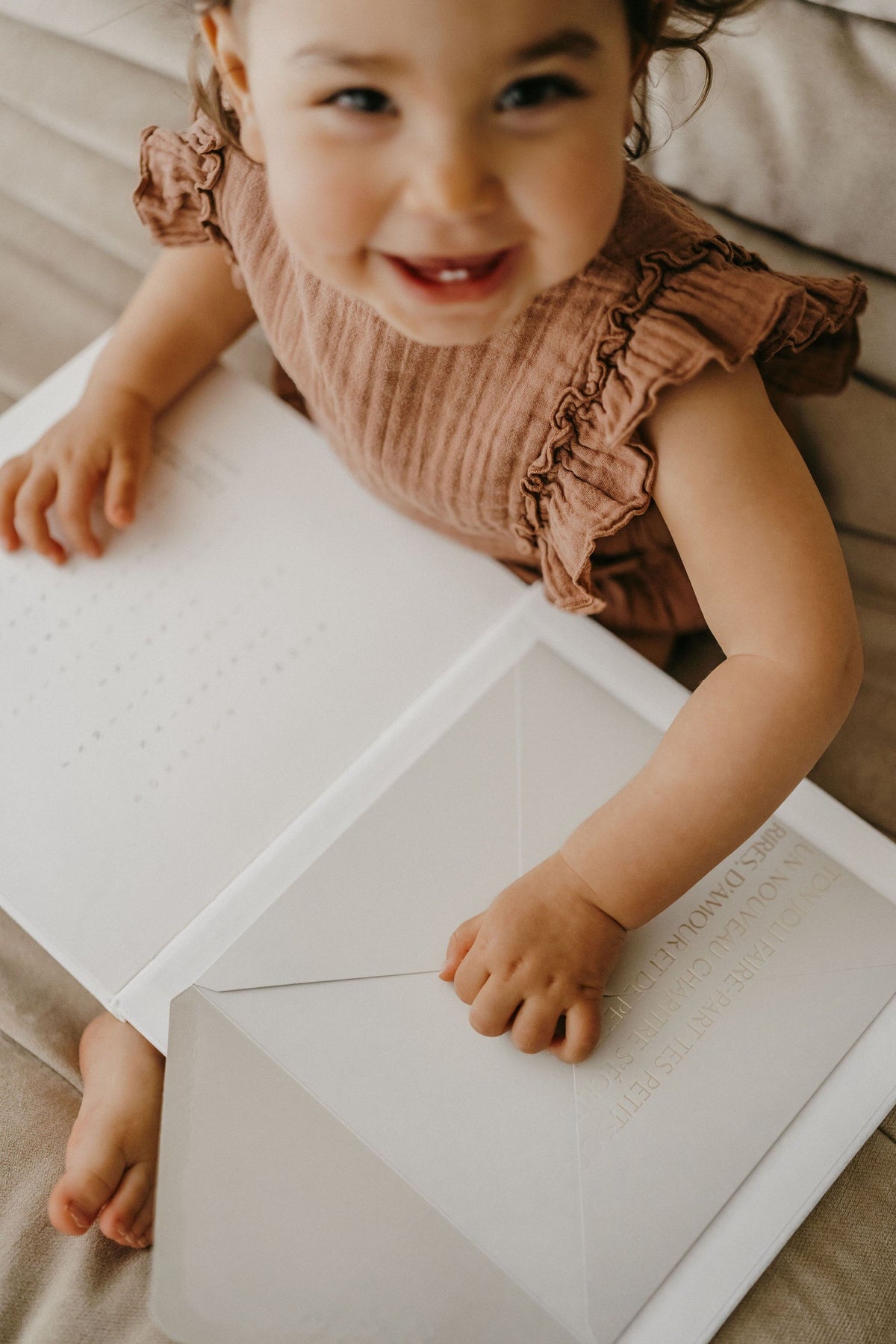Livre de naissance bébé - Pure - couverture en lin - ZAKUW