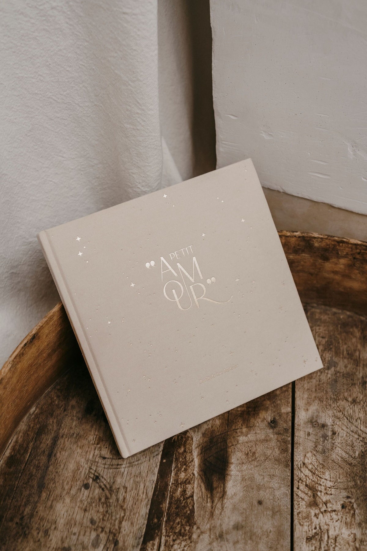 Livre de naissance bébé - Petit Amour - velours beige - ZAKUW