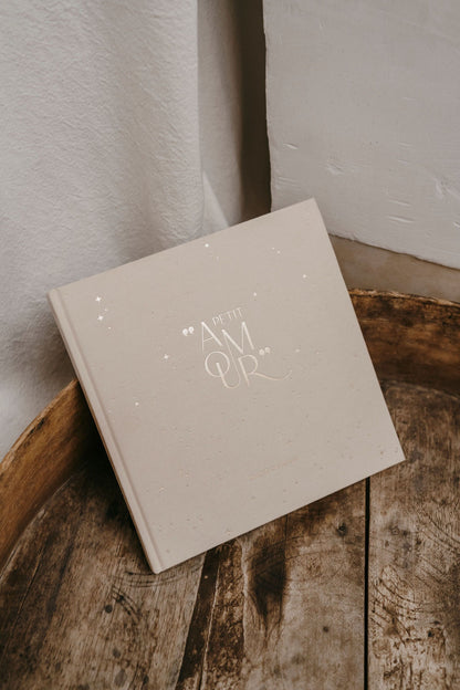 Livre de naissance bébé - Petit Amour - velours beige - ZAKUW