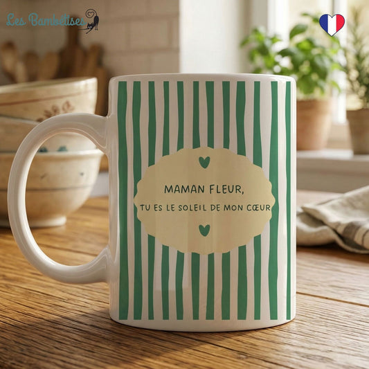 Mug "Maman Fleur, tu es le soleil de mon cœur"