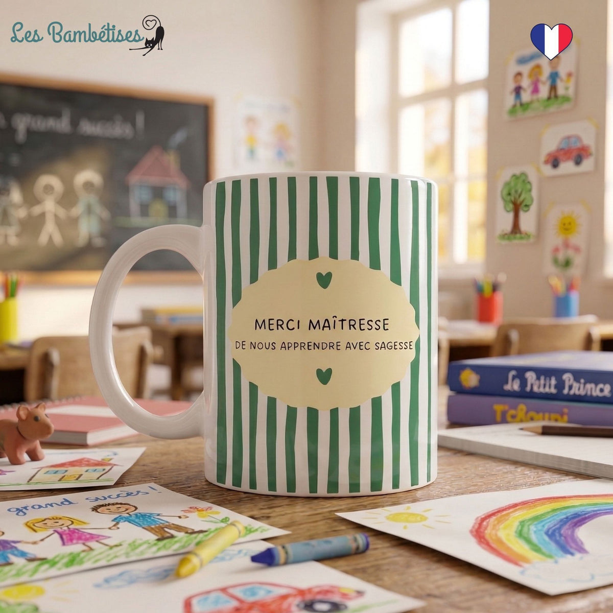 Mug "Merci maîtresse de nous apprendre avec sagesse"