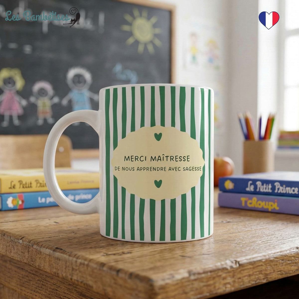 Mug "Merci maîtresse de nous apprendre avec sagesse"