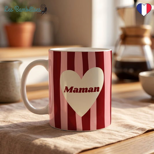 Mug "Maman" - Rose & Bordeaux