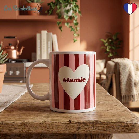 Mug "Mamie" - Rose & Bordeaux