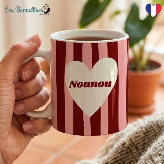 Mug "Nounou" - Rose & Bordeaux