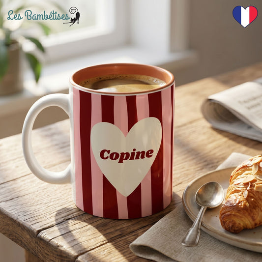 Mug "Copine" - Rose & Bordeaux