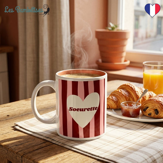 Mug "Sœurette" - Rose & Bordeaux
