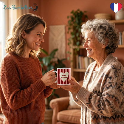 Mug "Belle-Maman" - Rose & Bordeaux