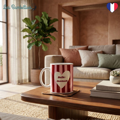 Mug "Belle-Maman" - Rose & Bordeaux