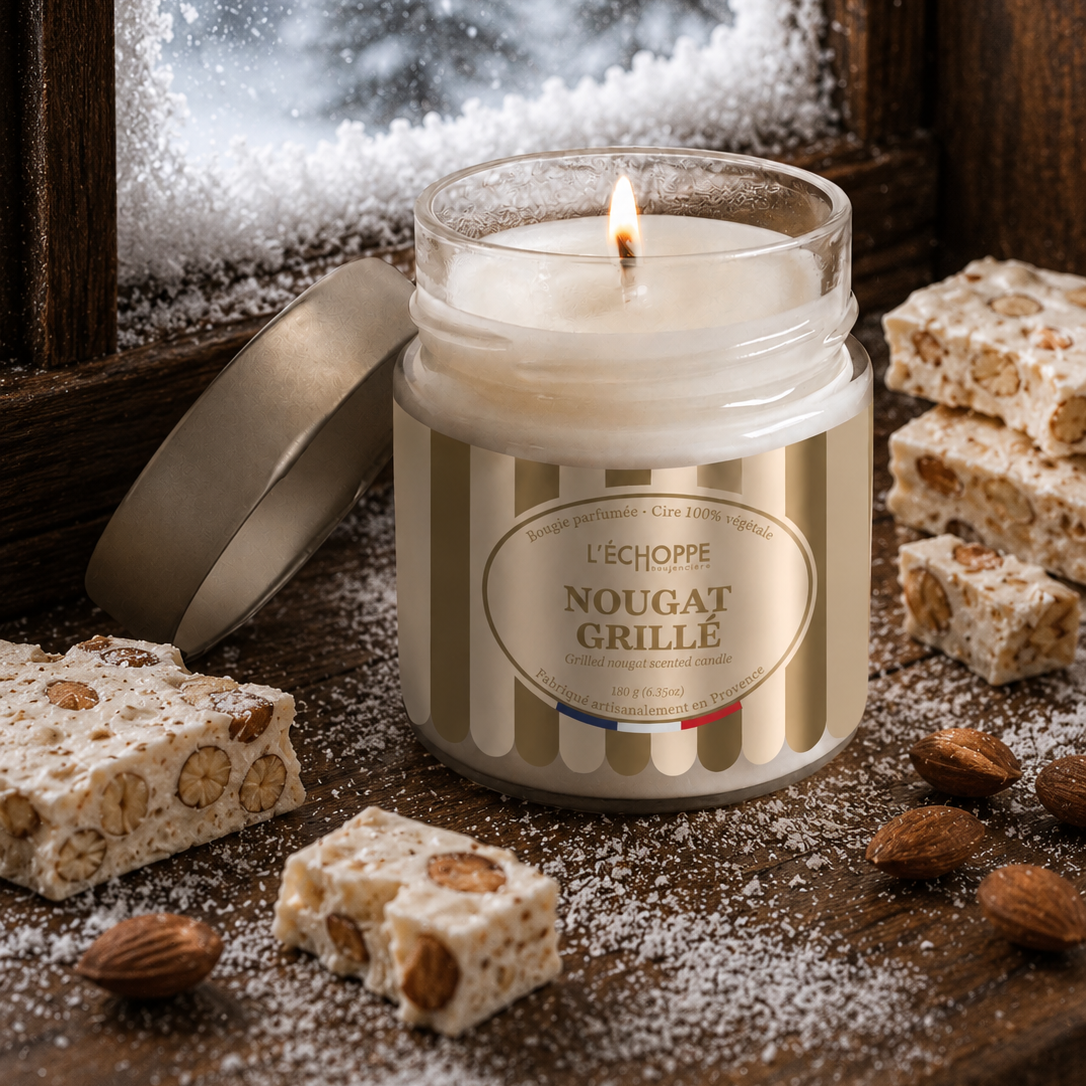 Bougie parfumée "Nougat Grillé" - Édition Hiver - 180 g