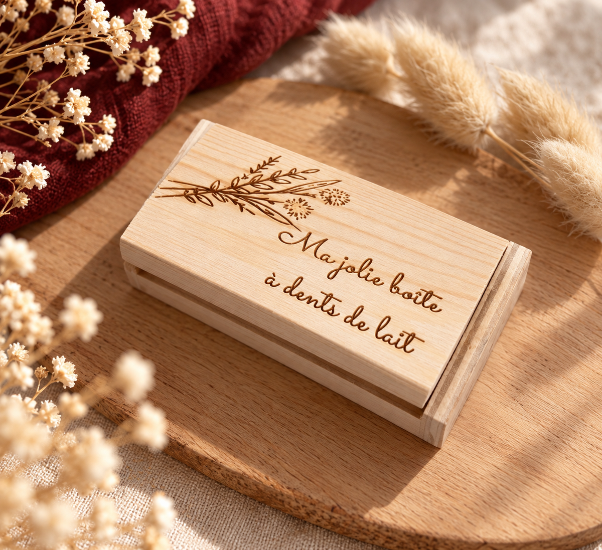 Boîte à Dents de Lait Personnalisée en Bois – Cadeau Enfant Atelier MFK