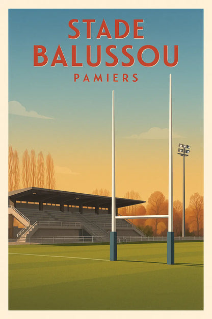 Affiche bois " Stade Balussou " Atelier MFK