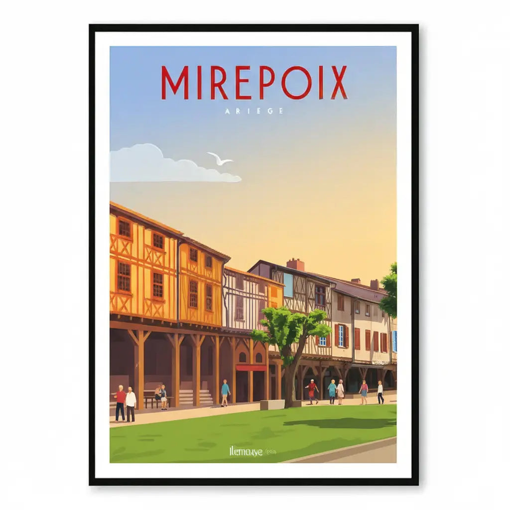 Affiche bois 'Mirepoix' Atelier MFK
