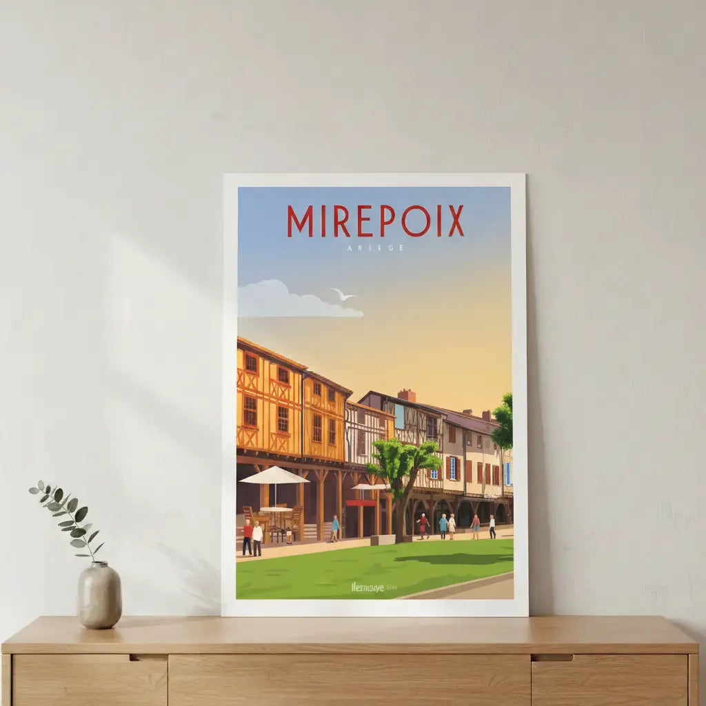 Affiche bois 'Mirepoix' Atelier MFK