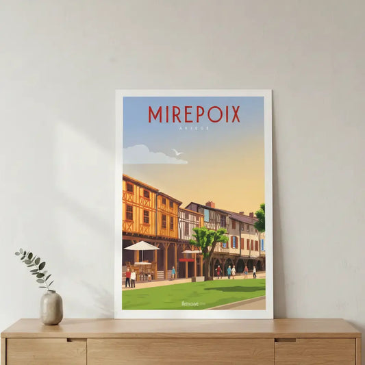 Affiche bois 'Mirepoix' Atelier MFK