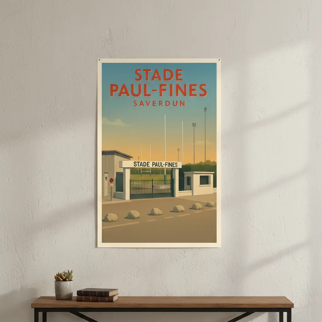 Affiche bois 'Stade Paul Fines-Saverdun' Atelier MFK