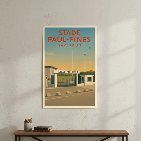 Affiche bois 'Stade Paul Fines-Saverdun' Atelier MFK