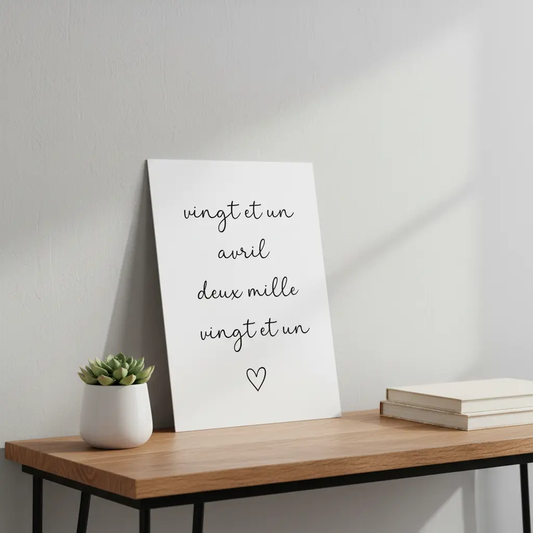 Affiche murale personnalisée "Date" Atelier MFK