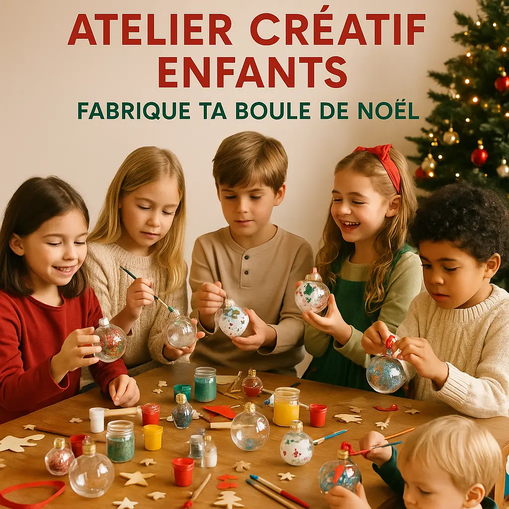 Atelier créatif enfants – Fabrique ta boule de Noël 🎄 Atelier MFK