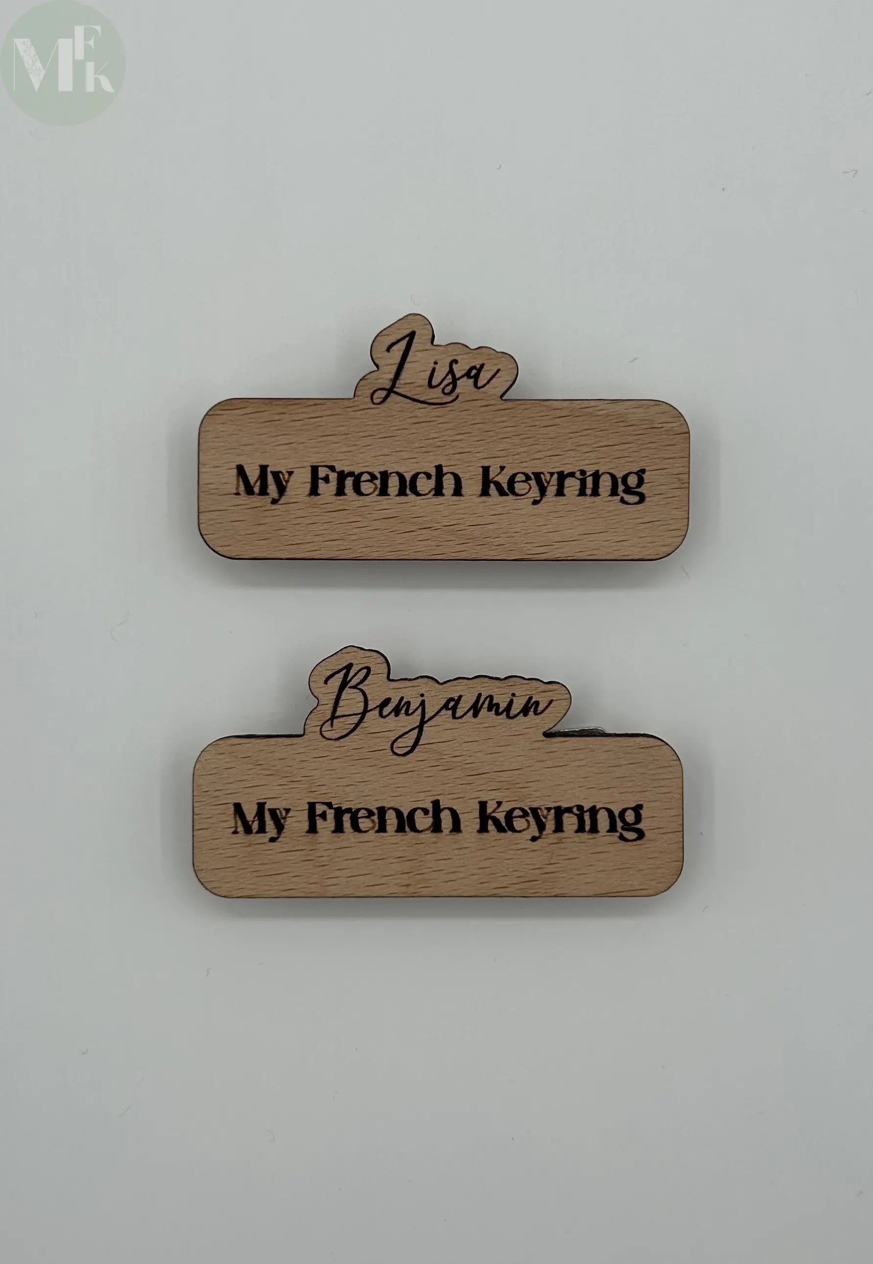 Badge bois nominatif personnalisé Atelier MFK