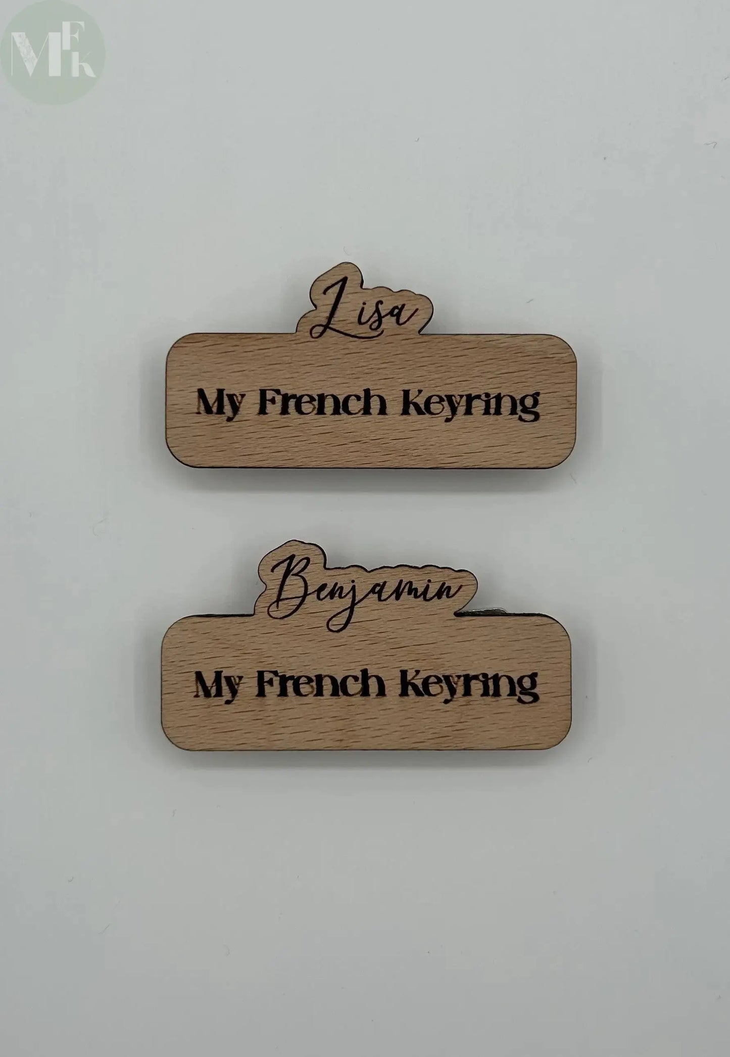Badge bois nominatif personnalisé Atelier MFK