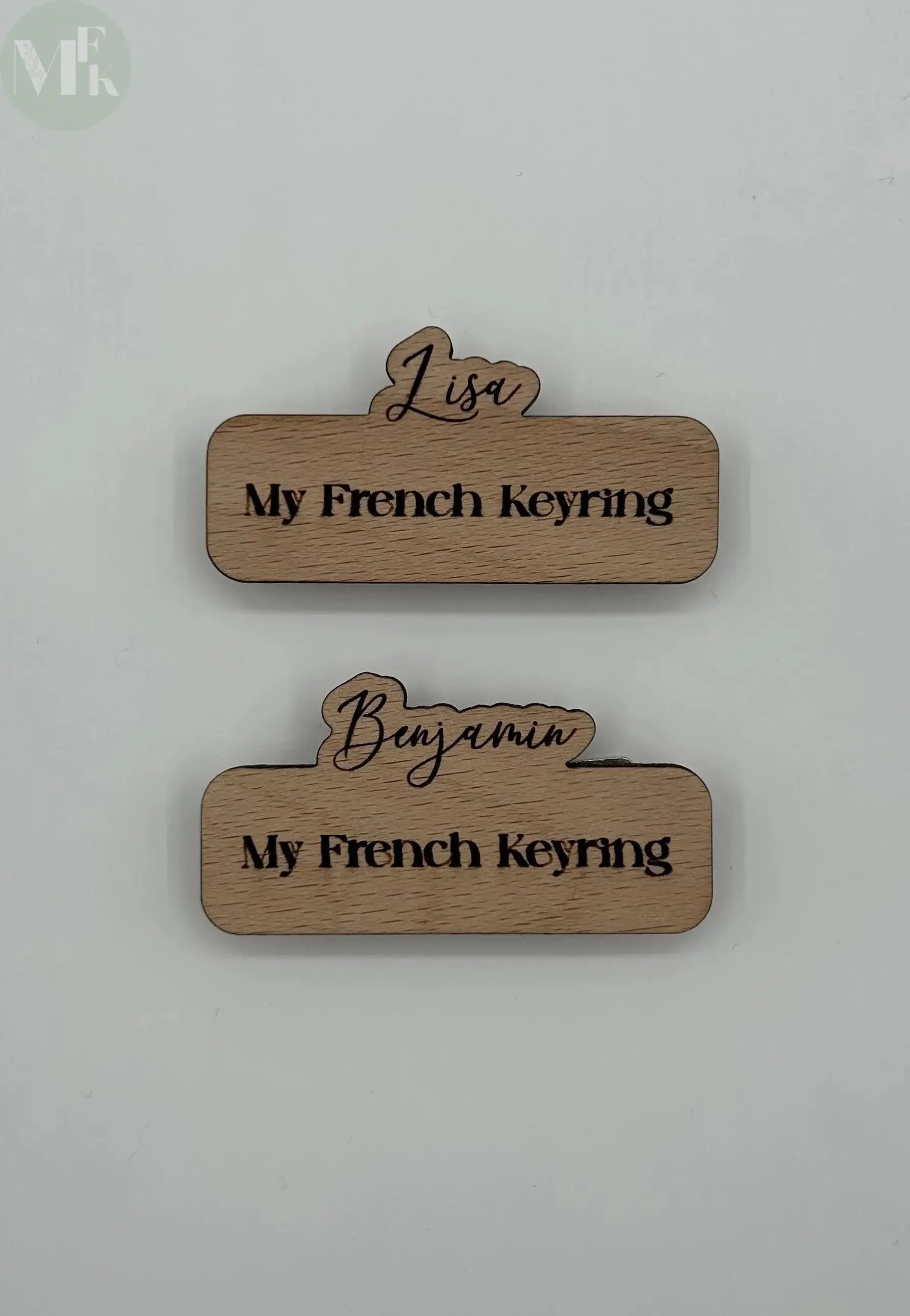 Badge bois nominatif personnalisé Atelier MFK