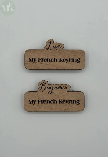 Badge bois nominatif personnalisé Atelier MFK