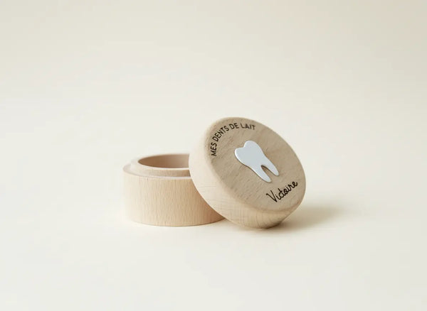 Boîte à Dents de Lait en Bois Personnalisée - Gravure Prénom - Cadeau Naissance Original - Rangement Dents de Bébé Atelier MFK